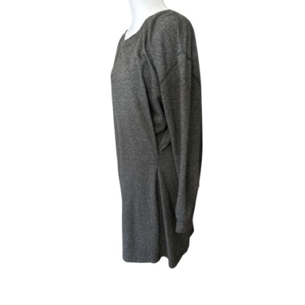 CAbi 3650 Gray Long Sleeve Faux Wrap Pull On Sweatshirt Dress - Picture 4 of 7
